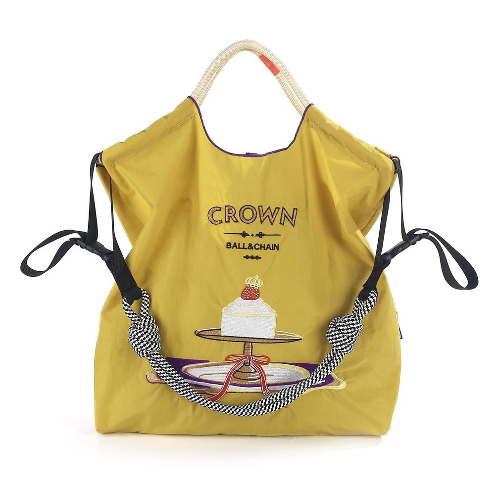 Cake Pattern Embroidery Nylon Bag With Pulling Rope Pocket Personalized Tote ^_